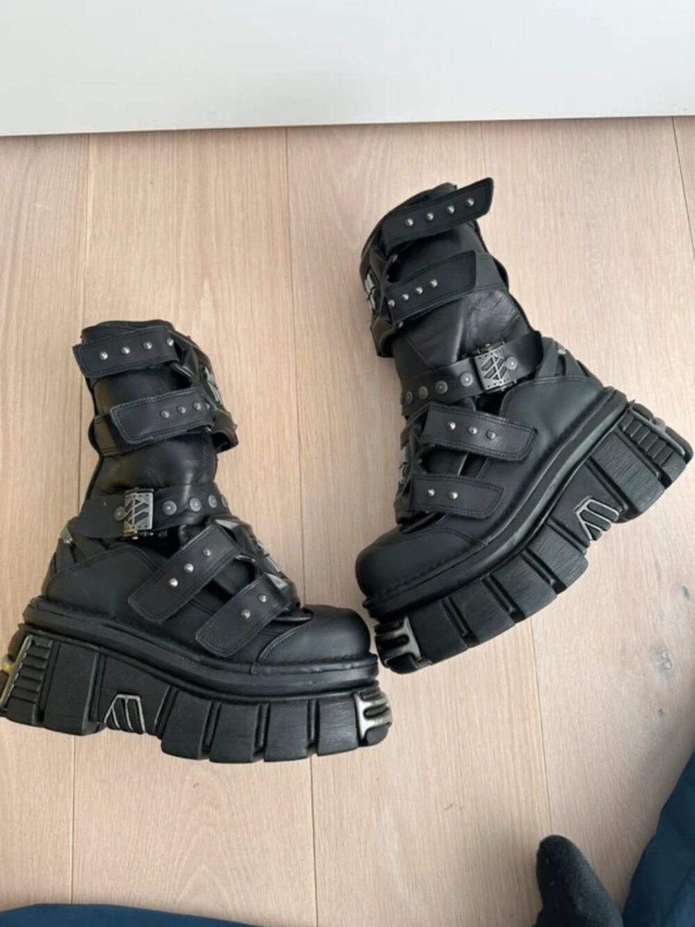 New Rock Black Platform Boots – Chunky Y2K